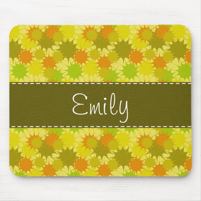 Retro Orange & Green Mouse Pad (Front)