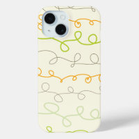 Retro Orange Green Simple Fun Scribbles Pattern