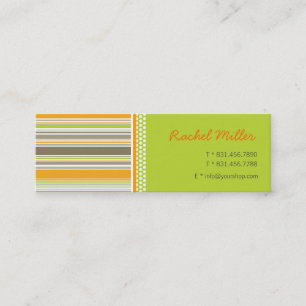 Retro Orange Green Stripes Pattern Profile Card