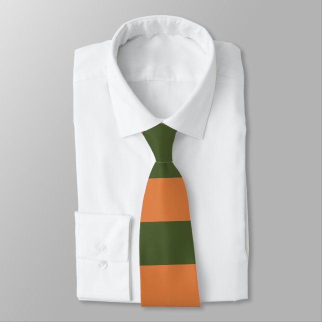 Retro Orange Green Tie (Tied)