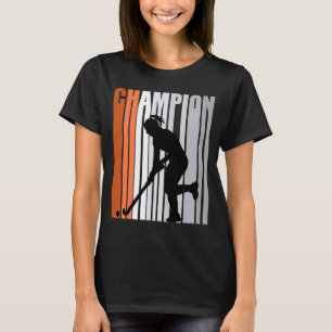 Retro Orange Hockey Champion Birthday Retro Fan Se T-Shirt