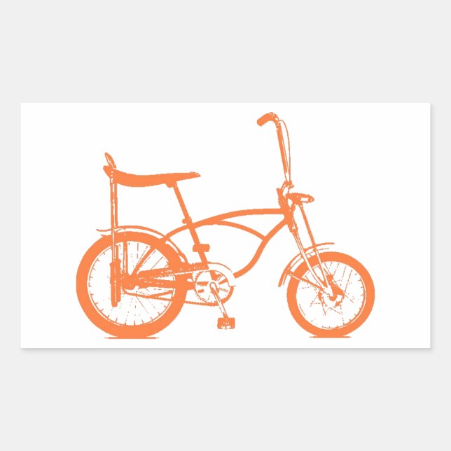 Retro Orange Krate Banana Seat Bike Sticker (Front)