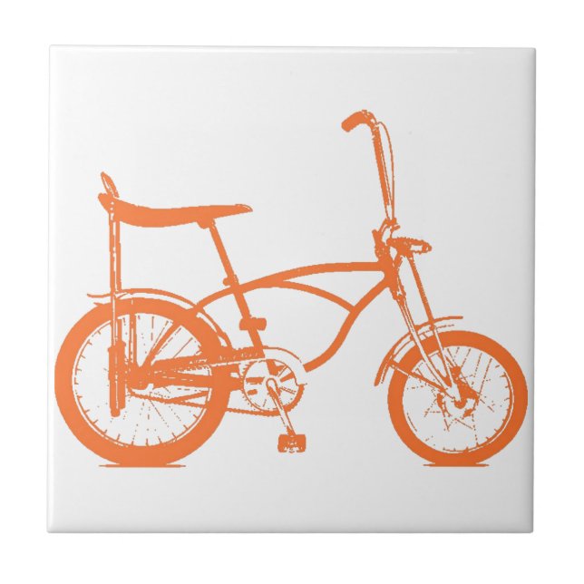 Retro Orange Krate Banana Seat Bike Tile (Front)