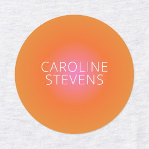 Retro Orange Pink Gradient   Personalized Name