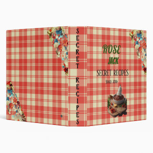 Retro Orange Plaid Picnic Cookbook Binder