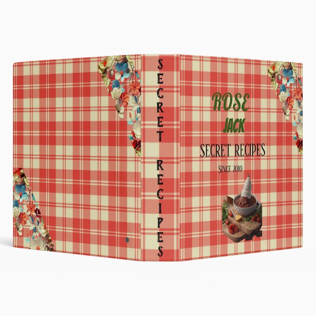 Retro Orange Plaid Picnic Cookbook Binder (Background)