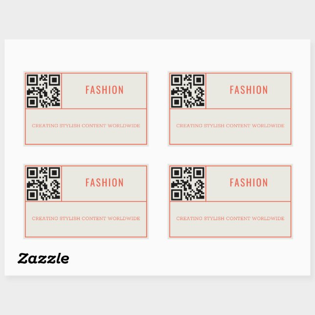 Retro Orange Social Media Influencer QR Code Sticker (Sheet)