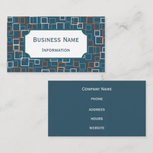 Retro Orange Squares Business Card