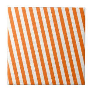 Retro Orange Striped Pattern Tile