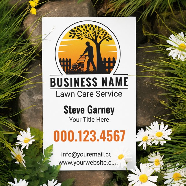 Retro Orange Sunset Gardener Lawn Care Service Flyer (Creator Uploaded)