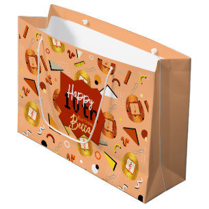 Retro Orange Tamagotchi Birthday Large Gift Bag