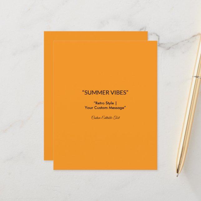 Retro Orange Texture – Summer Vibes Art (Front/Back In Situ)