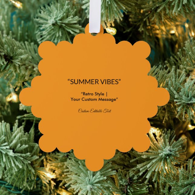 Retro Orange Texture – Summer Vibes Art Ornament Card (Insitu (Tree))