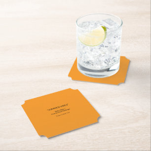 Retro Orange Texture – Summer Vibes Art Paper Coaster
