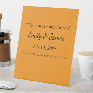 Retro Orange Texture – Summer Vibes Art Pedestal Sign