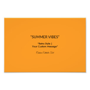Retro Orange Texture – Summer Vibes Art Photo Print