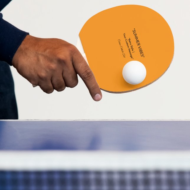 Retro Orange Texture – Summer Vibes Art Ping Pong Paddle (Insitu)