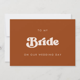 Retro Orange To my Bride sur notre carte de jour d