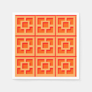 Retro Orange Trellis Paper Napkin