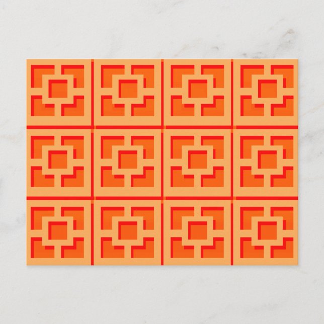 Retro Orange Trellis Postcard (Front)