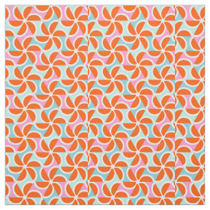 Retro Orange Wedge Pattern Fabric
