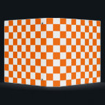 Retro Orange White Checks Chequerboard Pattern  Binder<br><div class="desc">Cool fresh chequered pattern design,  modern interior design decor for home,  living room,  nursery room,  kids room. Chequered colourful curtains,  rug,  phone case. Chequered 70s and 60s trend design idea. Orange and white checkers</div>