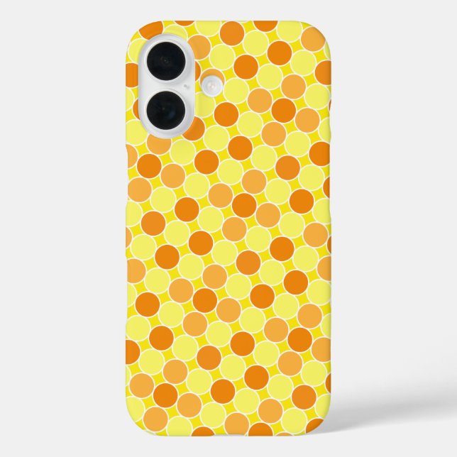 Retro Orange Yellow Dots Geometric Pattern Case-Mate iPhone Case (Back)