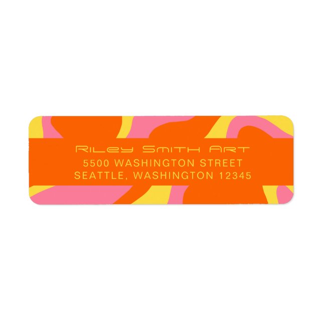 Retro Orange Yellow Pink Colourful Abstract Trendy (Front)