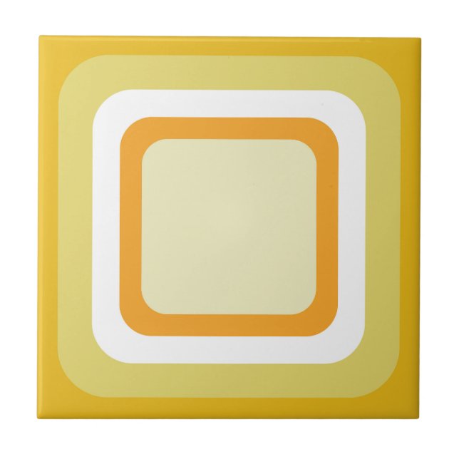Retro Orange Yellow White Tile (Front)