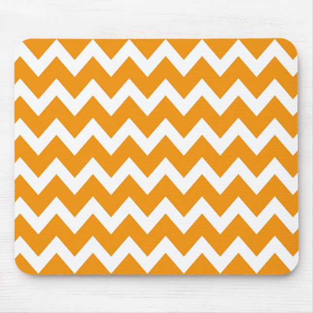 Retro ORANGE Zig Zag Pattern Mouse Pad (Front)