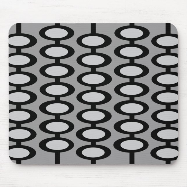 Retro Orb Pattern - grey and black mousepad (Front)
