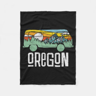 Retro Oregon Outdoor Hippie Van Nature Fleece Blanket