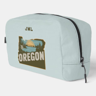 Retro Oregon Silhouette Monogram Dopp Kit