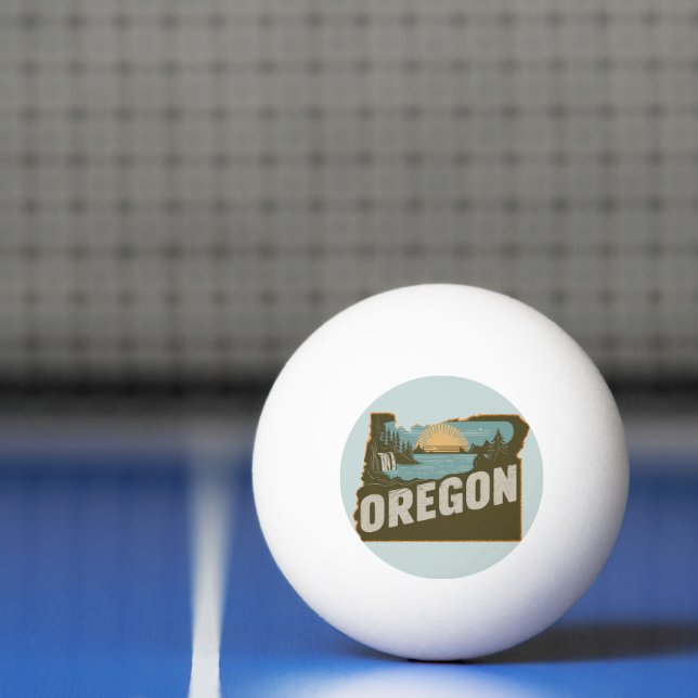 Retro Oregon Silhouette Ping Pong Ball (Net)