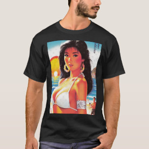 Retro Oriental Girl Sticker  T-Shirt