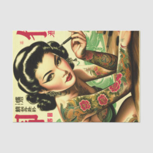 Retro Oriental Pin-up Tissue Paper