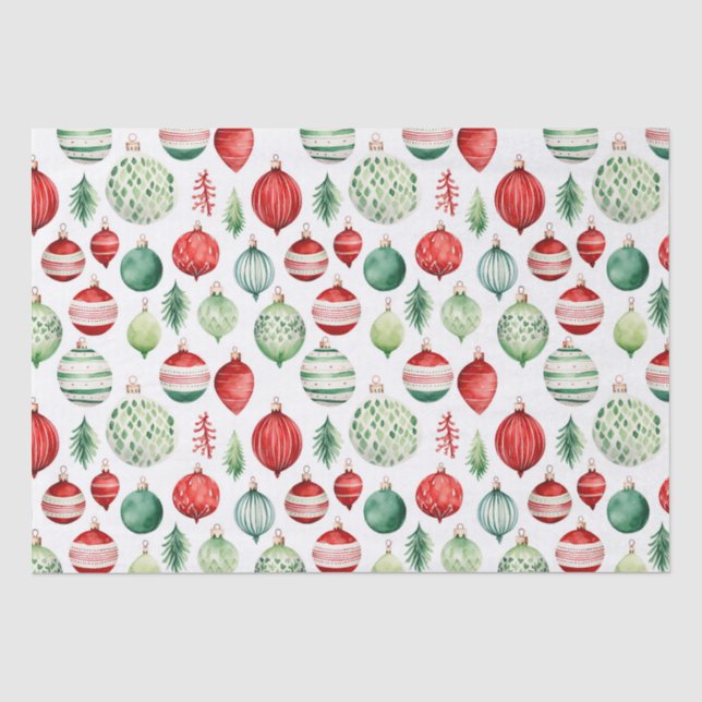 Retro Ornament Christmas Tissue Paper (Front)