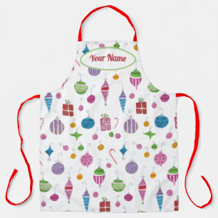 Retro Ornaments Cute Hand-Illustrated Personalized Apron