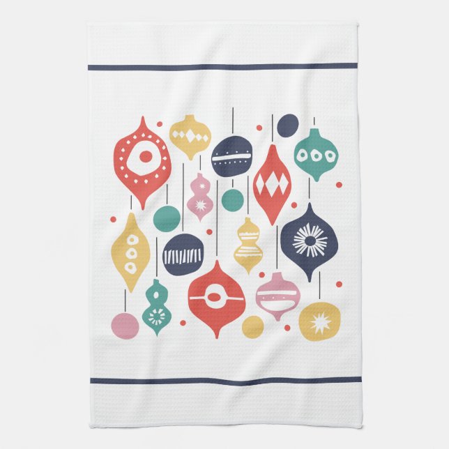 Retro Ornaments Kitchen Towel (Vertical)
