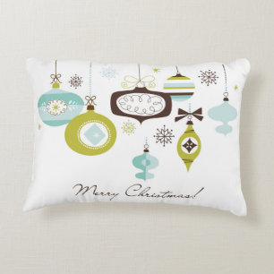 Retro Ornaments, Merry Christmas Decorative Pillow