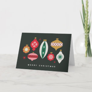 Retro Ornaments - Merry Christmas Holiday Card