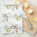 Retro Ornaments,  Mid Century kitchen Kitchen Towel<br><div class="desc">Fabulous retro ornaments form an all over pattern.  It's an easy way to add a little Christmas magic to a kitchen,  gift basket or buffet table. A beautiful towel that will work hard for you in the kitchen as a kitchen towel or as a decorative piece.</div>
