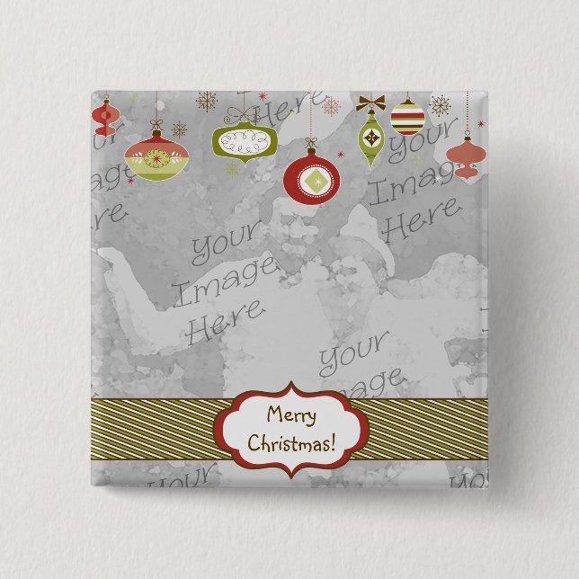 Retro Ornaments Photo Frame Template 2 Inch Square Button (Front)