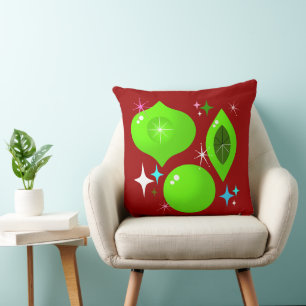Retro Ornaments Throw Pillow