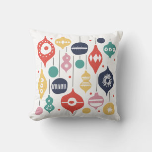 Retro Ornaments Throw Pillow
