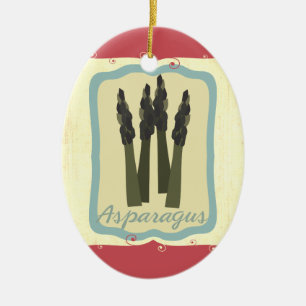 Rétro ornement de Noël d'asperge de nourriture d