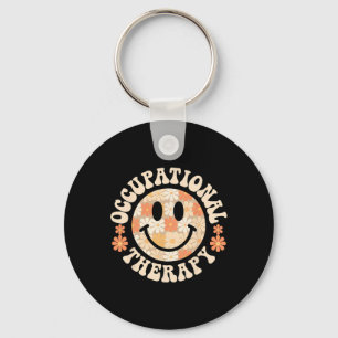 Retro Ot Floral Occupational Therapy Squad Therapi Keychain