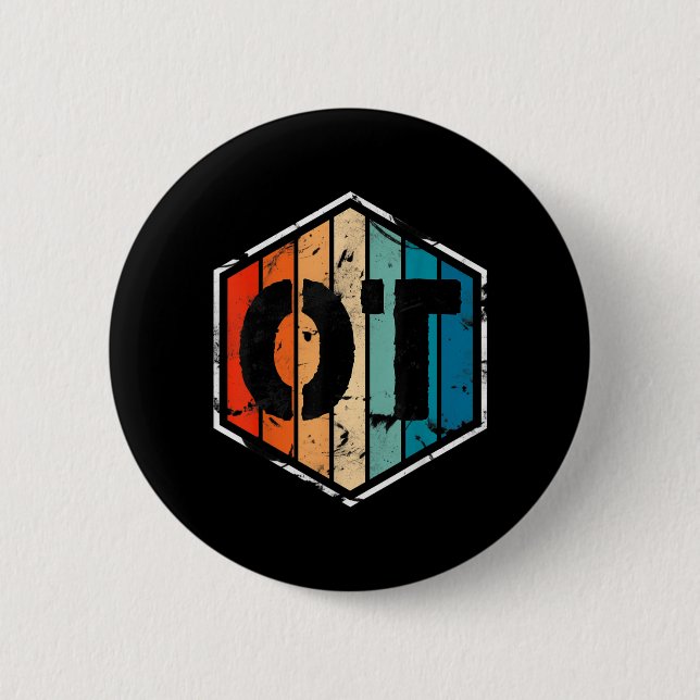 Retro OT Occupational Therapy Funny Party Gift 2 Inch Round Button (Front)