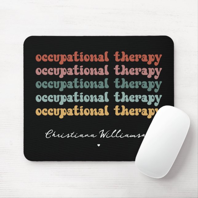 Retro OT Occupational Therapy OT School Student Mouse Pad (With Mouse)