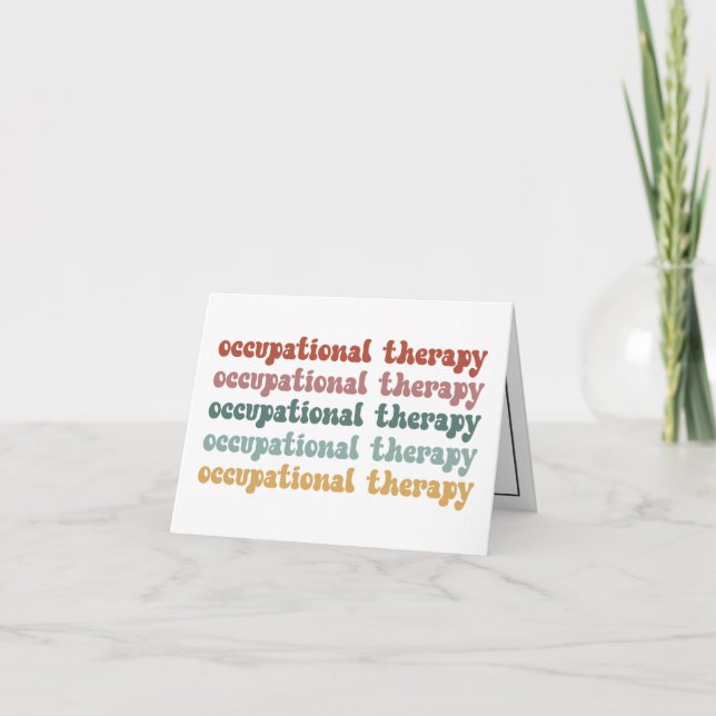 Retro OT Occupational Therapy  Thank You Card (Front)